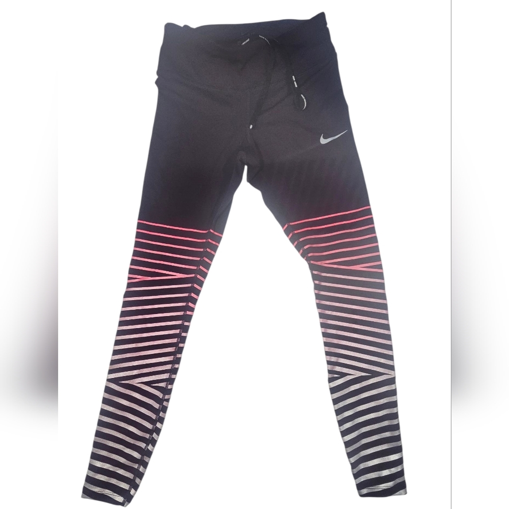 Nike Black and Pink Gradient Leggings